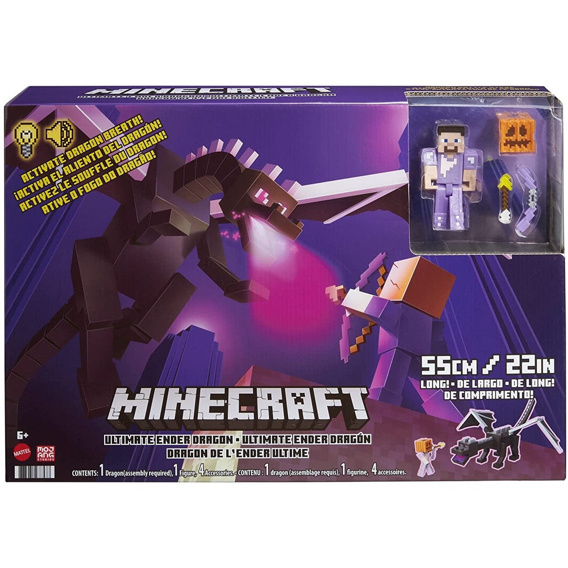 Figura mattel minecraft dragon de ender definitivo con figura