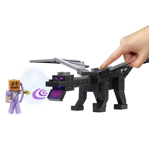 Figura mattel minecraft dragon de ender definitivo con figura