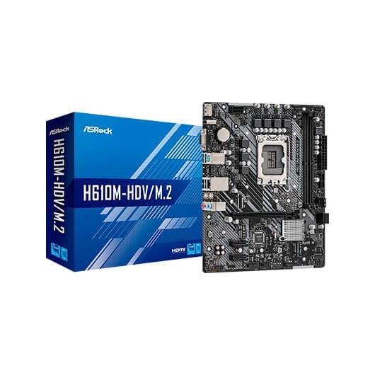 Placa base asrock 1700 h610m - hdv - m.2 ddr4 m - atx -  2 x ddr4 -  4 x sata 3 -  2 x usb 3.2 -  2 x usb 2.0