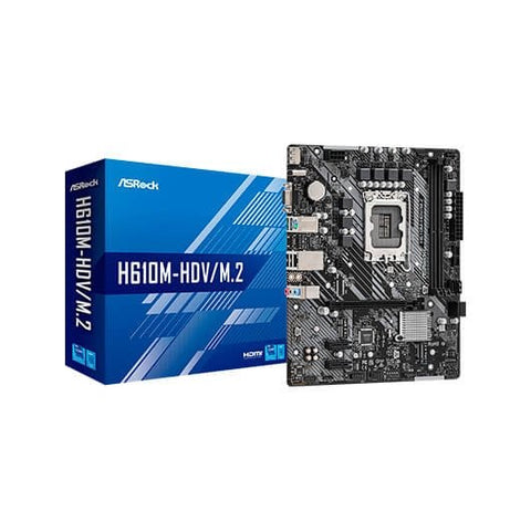 Placa base asrock 1700 h610m - hdv - m.2 ddr4 m - atx -  2 x ddr4 -  4 x sata 3 -  2 x usb 3.2 -  2 x usb 2.0