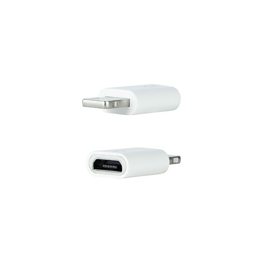 Adaptador lightning a micro usb nanocable -  macho - hembra -   blanco