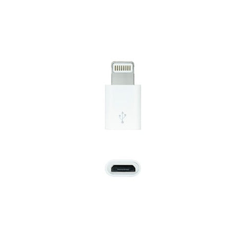 Adaptador lightning a micro usb nanocable -  macho - hembra -   blanco