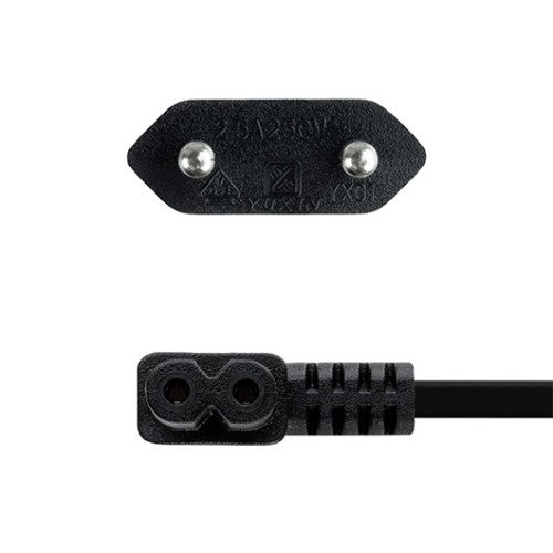 Cable alimentacion tipo philip nanocable 1.8m negro 1.8m - cee7 - 16 - m - c7 - acodado