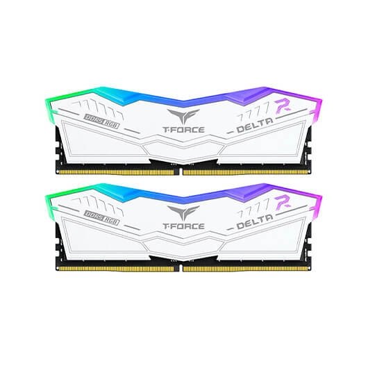 Memoria ram ddr5 32gb 2x16gb teamgroup delta - 6200mhz -  pc5 49600 - white rgb - cl 38 - 1.25v