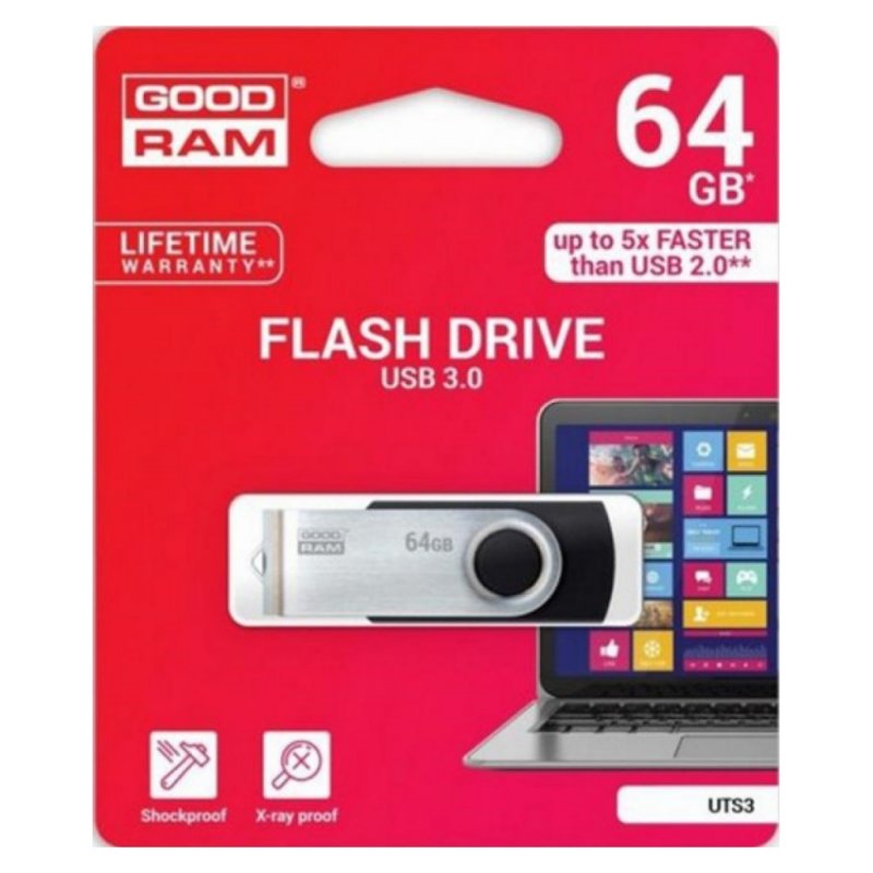 Memoria usb 3.0 goodram 64gb uts3 negro