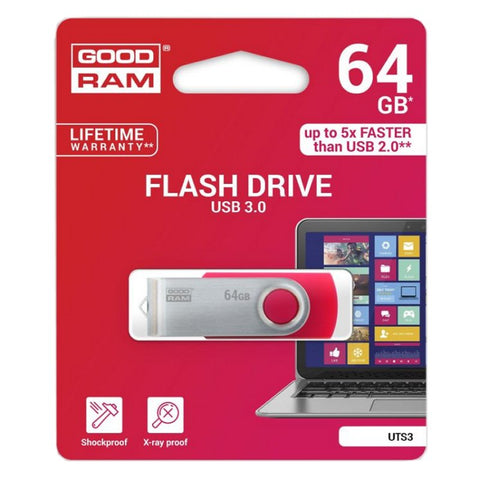 Memoria usb 3.0 goodram 64gb uts3 rojo