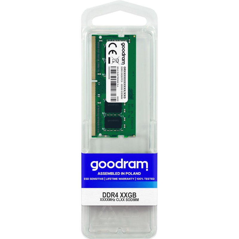 Memoria ddr4 goodram 16gb - sodimm - 3200mhz - pc4 25600 - cl22