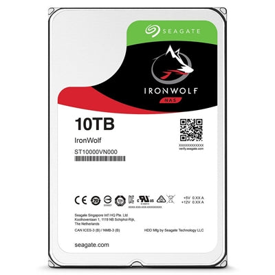 Disco duro interno hdd seagate ironwolf nas st10000vn000 10tb 3.5pulgadas 7200rpm -  256mb -  sata3