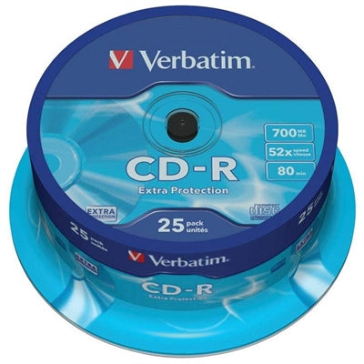 Verbatim cd - r 700mb 52x tarrina 25uds