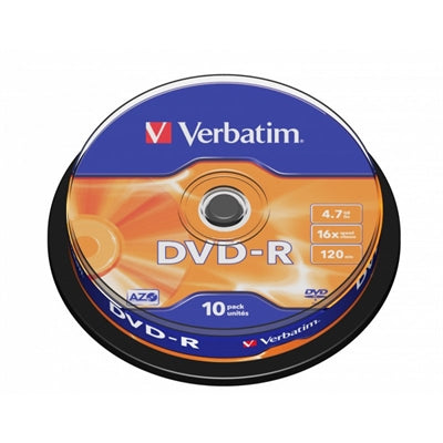 Verbatim dvd - r 4.7gb 16x tarrina 10uds