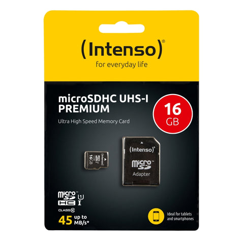 Tarjeta micro sd intenso 16gb uhs - i cl10 + adaptador sd