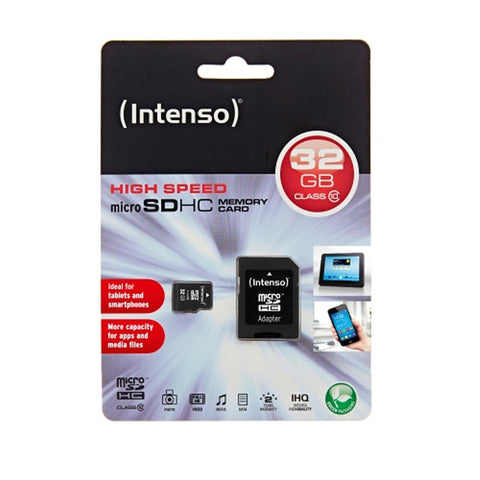 Tarjeta micro sd intenso 32gb cl10 + adaptador sd