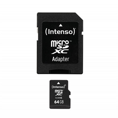 Tarjeta micro sd intenso 64gb cl10 + adaptador sd