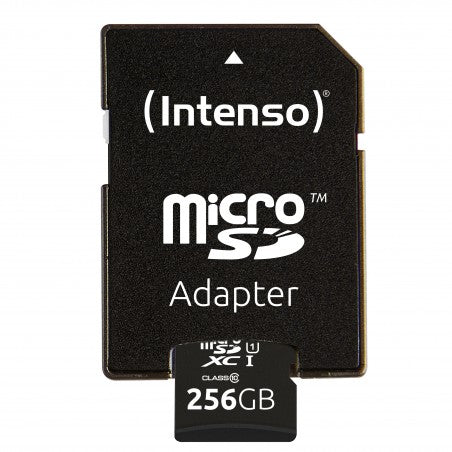 Tarjeta micro sd intenso 256gb uhs - i cl10 + adaptador sd