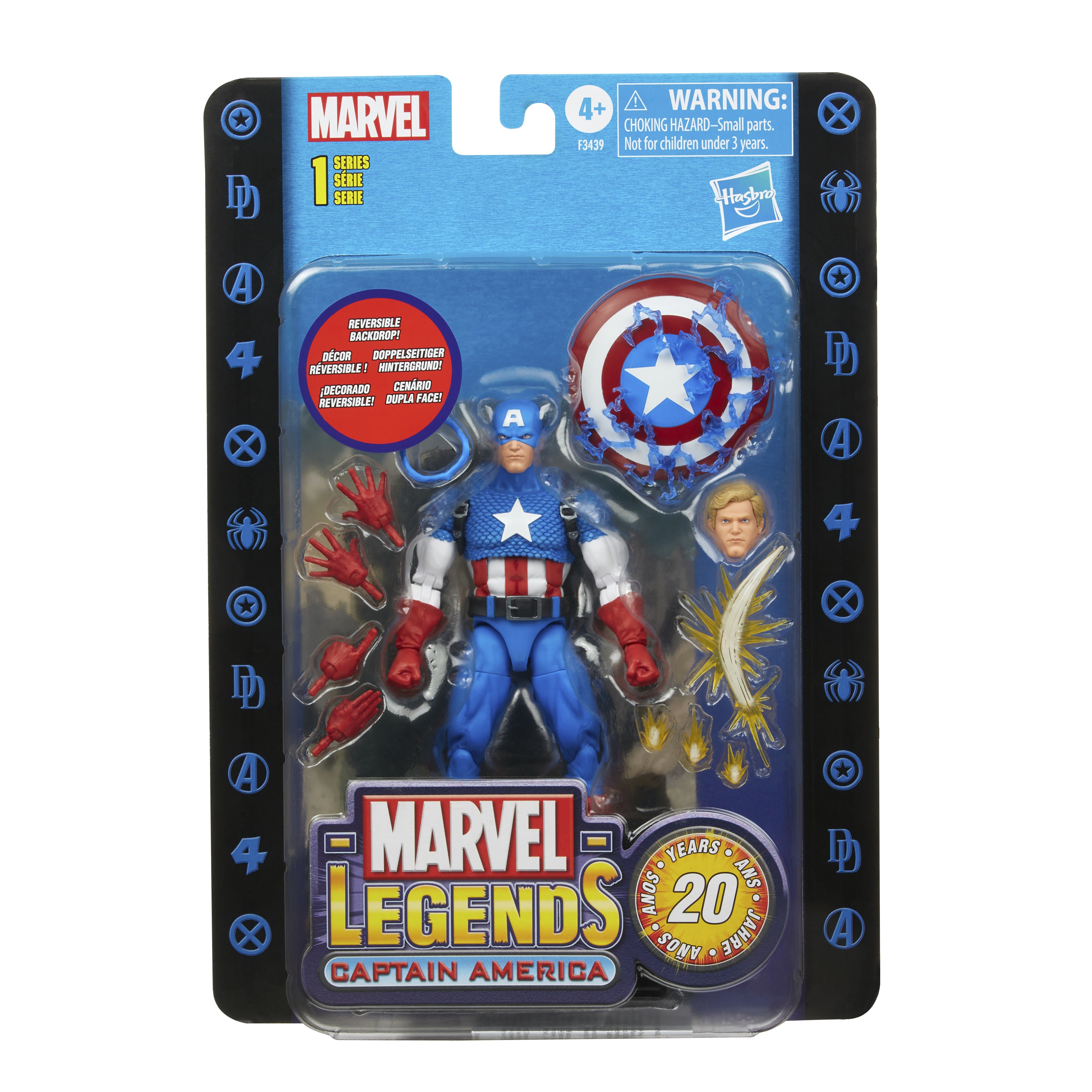 Figura hasbro capitan america 15 cm 20 aniversario serie 1 marvel legends f34395l0