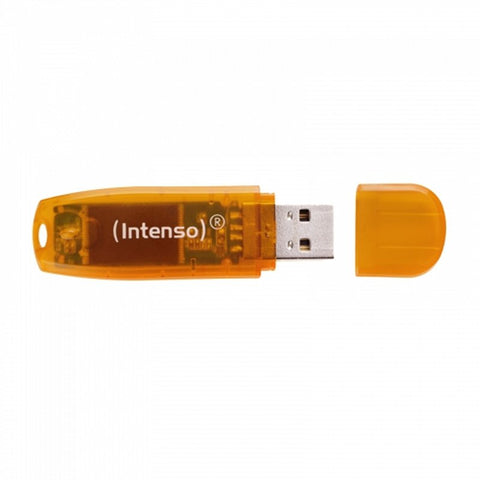 Memoria usb 2.0 intenso rainbow 64gb naranja