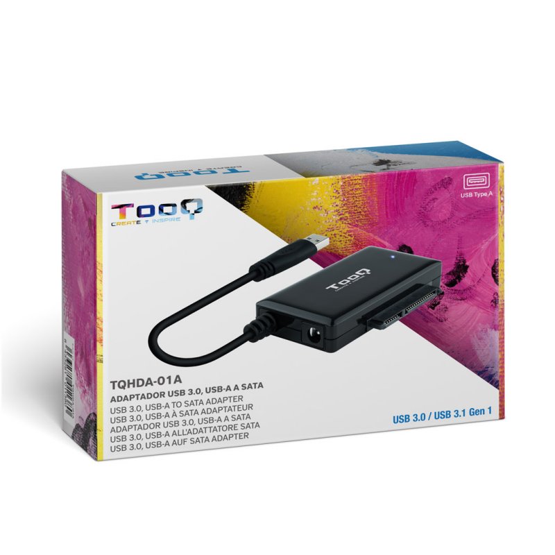 Adaptador usb 3.0 tooq para discos 2.5pulgadas - 3.5pulgadas