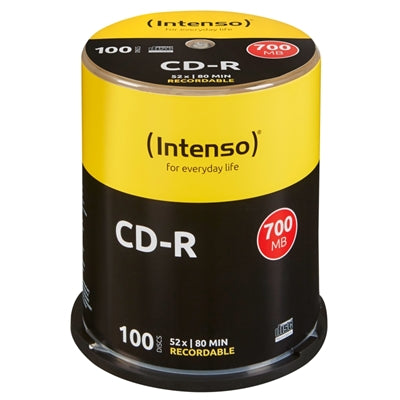 Tarrina de cd - r virgenes intenso 700mb - 80 min tubo 100 unidades