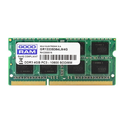 Memoria ram ddr3 goodram 4gb - 1600mhz - pc4 - 12800 - sodimm - cl11 - 1.35v