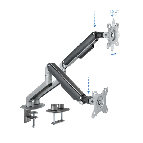 Soporte de mesa tv tooq 17 - 32pulgadas 2 pantallas gris