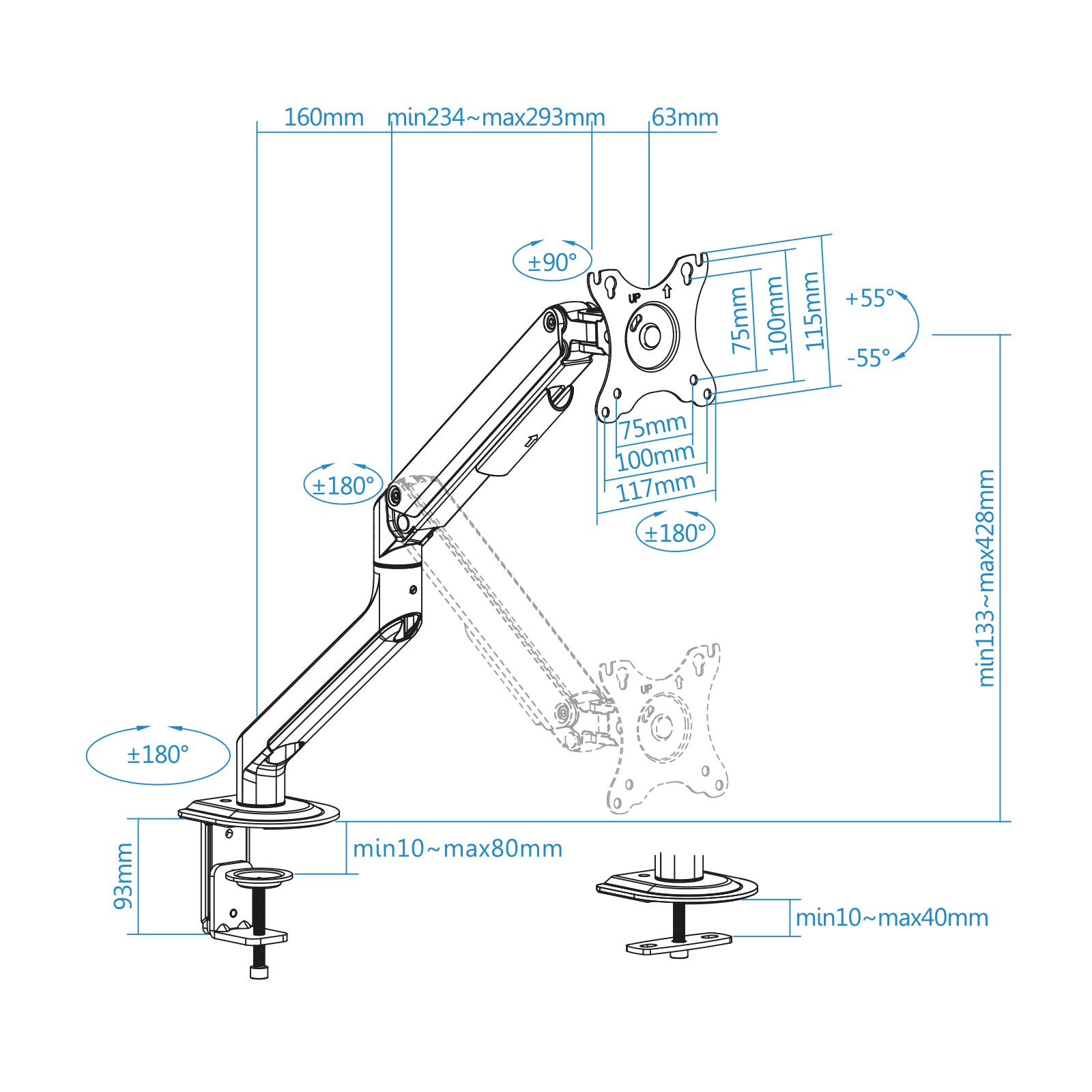 Soporte de mesa tv tooq 17 - 32pulgadas blanco