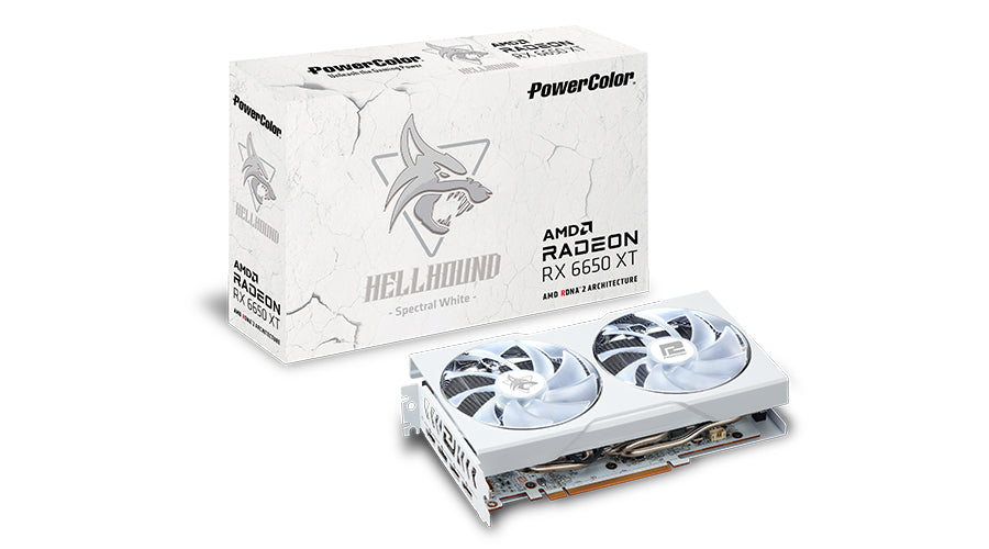 Tarjeta grafica powercolor radeon rx 6650xt hellhound 8gb gddr6 white