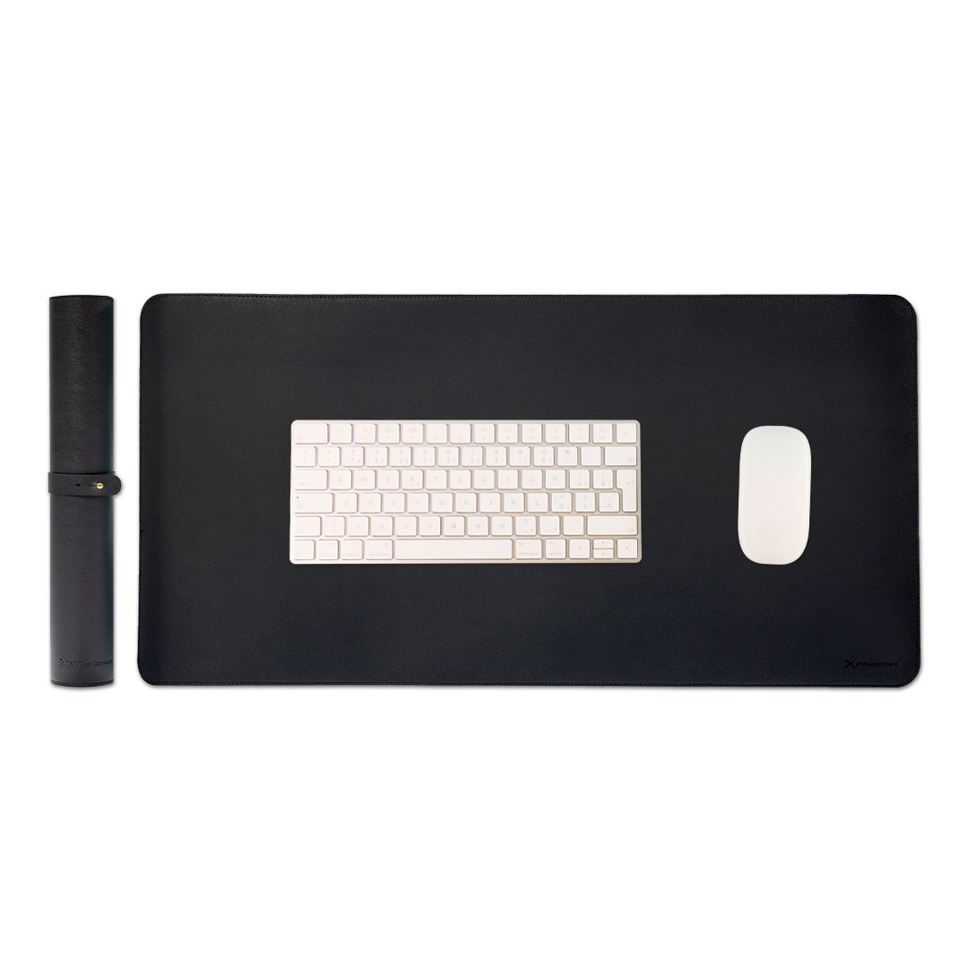 Phoenix matepad alfrombrilla ratón pu 80 x 40 cm antideslizante impermeable materíal simil cuero negra
