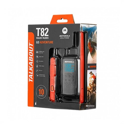 Walkie talkie motorola tlkr - t82  negro packs 2 pmr446 -  10km -  16 canales -  clip cinturon