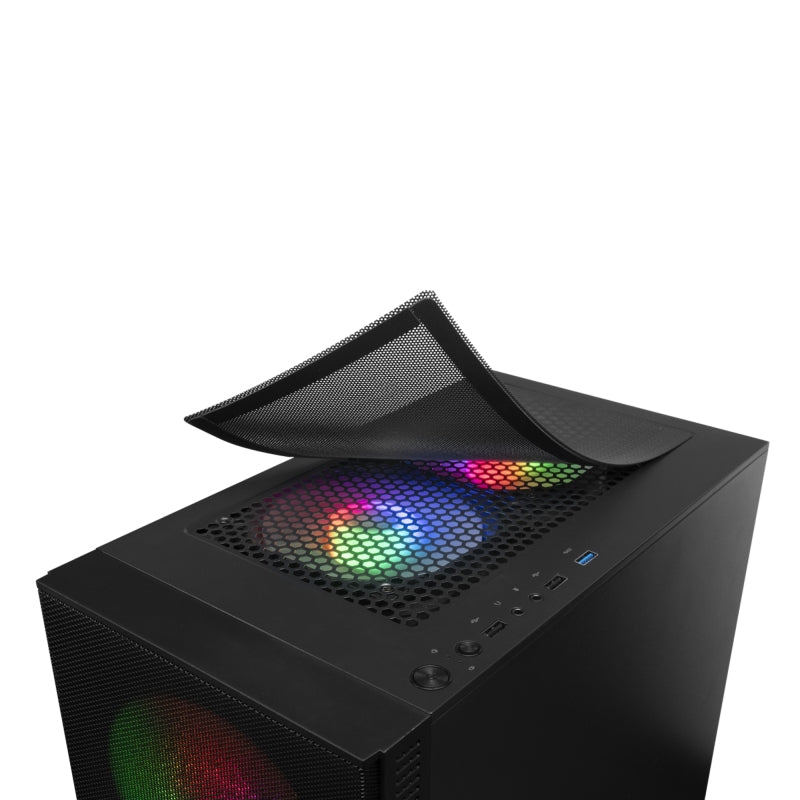 Caja ordenador mars gaming mcz premium negro micro atx 1 x 3.0 2 x usb 2.0  2 x 120mm frgb