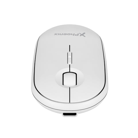 Phoenix rebble ratón inalambrico bluetooth y 2.4 ghz hasta 3 dispositivos con receptor usb clic silencioso para portátil notebook pc chomebook mac color blanco