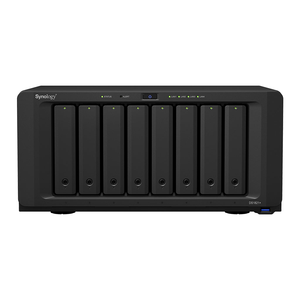 Servidor nas synology disk station ds1821+ 4 gb 8 bahias raid ethernet gigabit