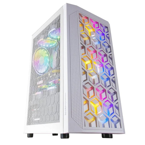 Caja ordenador mars gaming mcmeshw blanco micro atx 1 x usb 3.0 2 x usb 2.0 3 x 120mm rgb