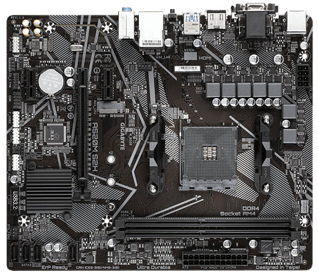 Placa base gigabyte a520m s2h am4 m - atx -  2 x ddr4 -  4 x usb 3.2 -  2 x usb 2.0 -  1 x hdmi -  1 x dvi - d -  1 x ps - 2 -  1x rj45 -  1 x vga