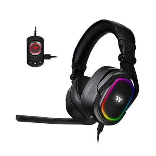 Auriculares thermaltake argent h5 rgb gaming negro 50mm -  supraural -  jack 3.5mm -  usb -  multiplataforma