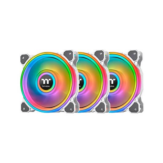 Kit de ventiladores 140 x 140 thermaltake riing quad 14 rgb blanco pack 3 unidades -  1400rpm -  pwm -  argb