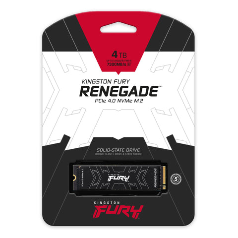 Disco duro interno ssd kingston fury renegade 4tb m.2 nvme pcie 4.0