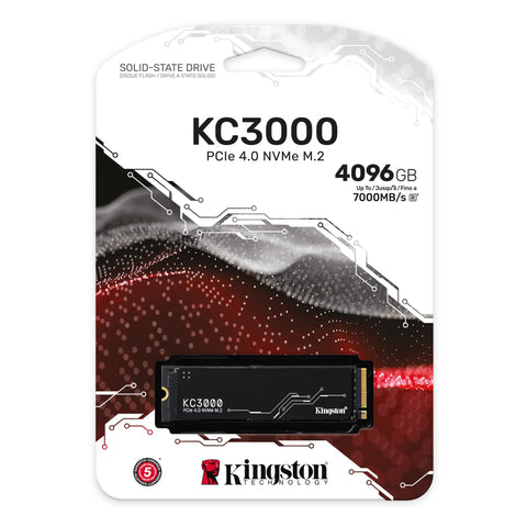 Disco duro interno ssd kingston kc3000 4096gb m.2 nvme pci - e 4.0