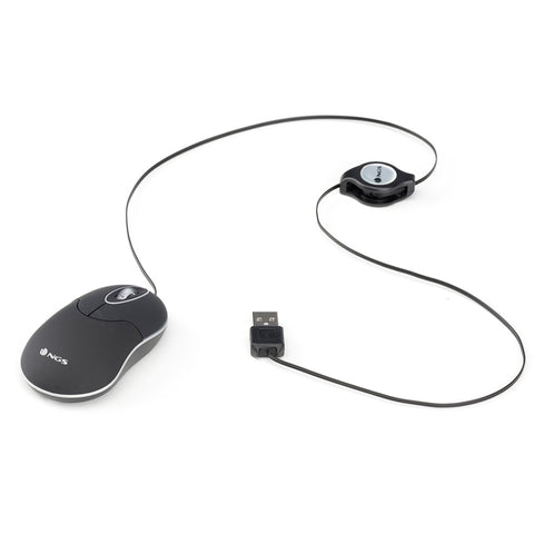 Raton con cable ngs sin black - 100dpi - 2 botones - usb