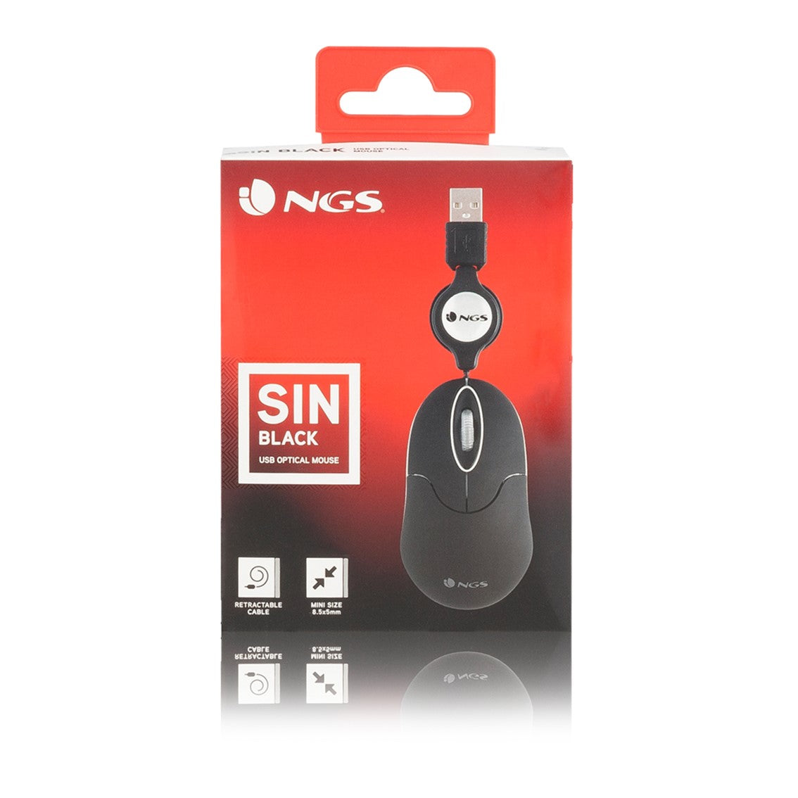 Raton con cable ngs sin black - 100dpi - 2 botones - usb