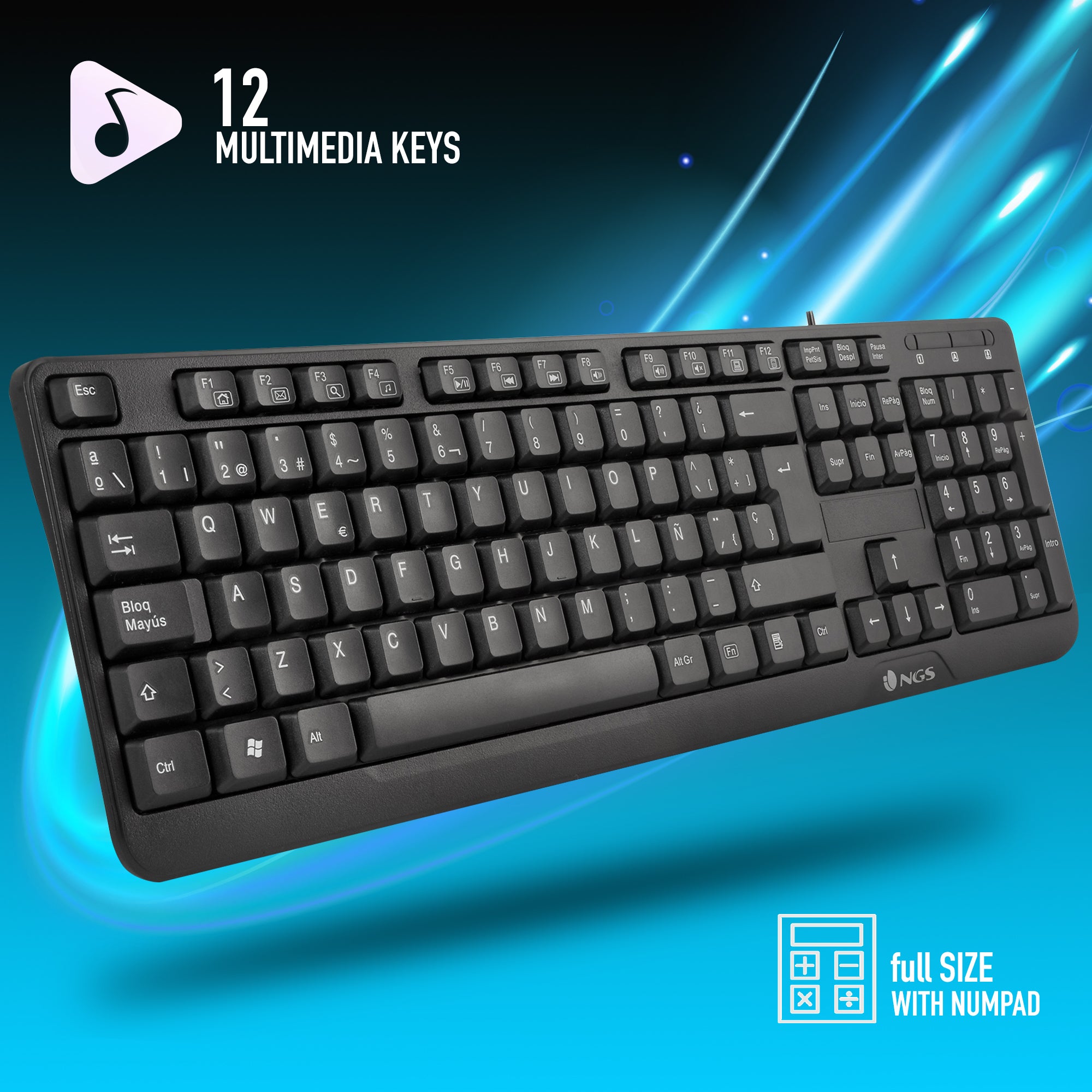 Teclado con cable ngs funky v3 usb