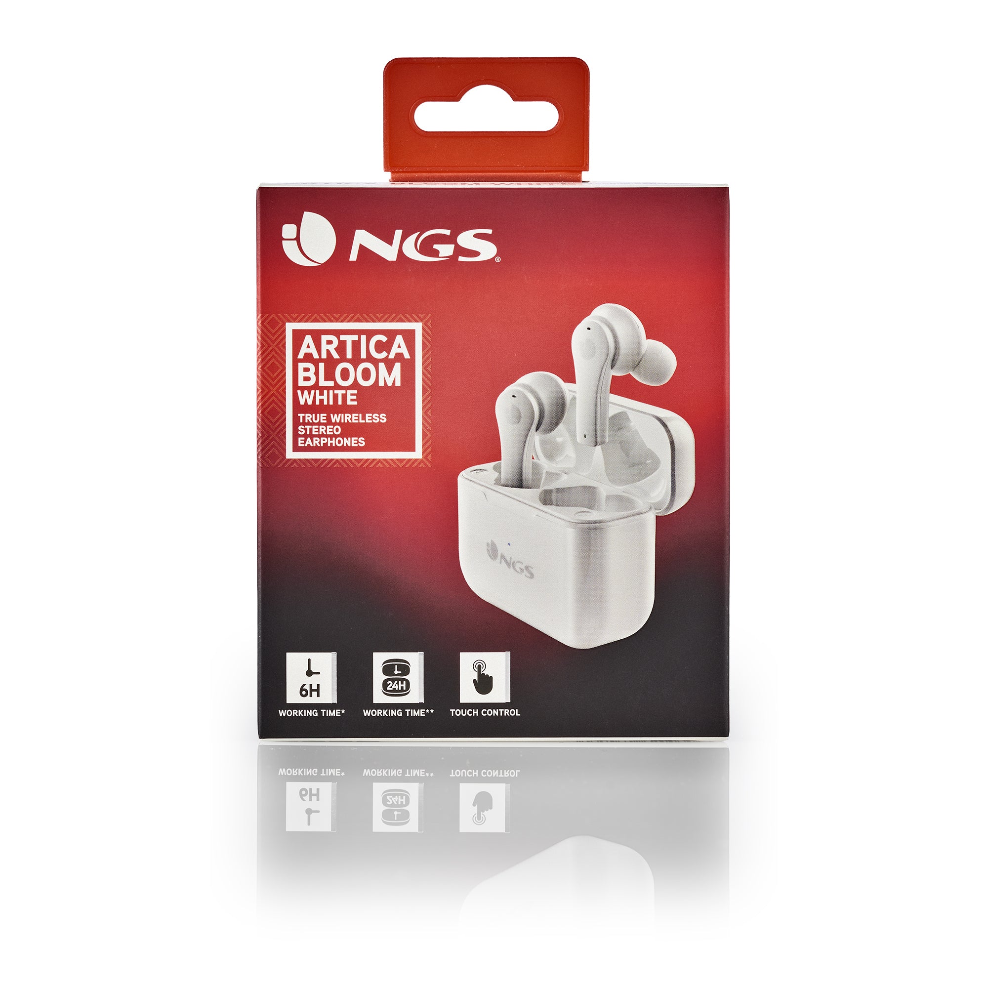 Auriculares inalambricos ngs artica bloom white bluetooth 5.1 + estuche de carga - blanco