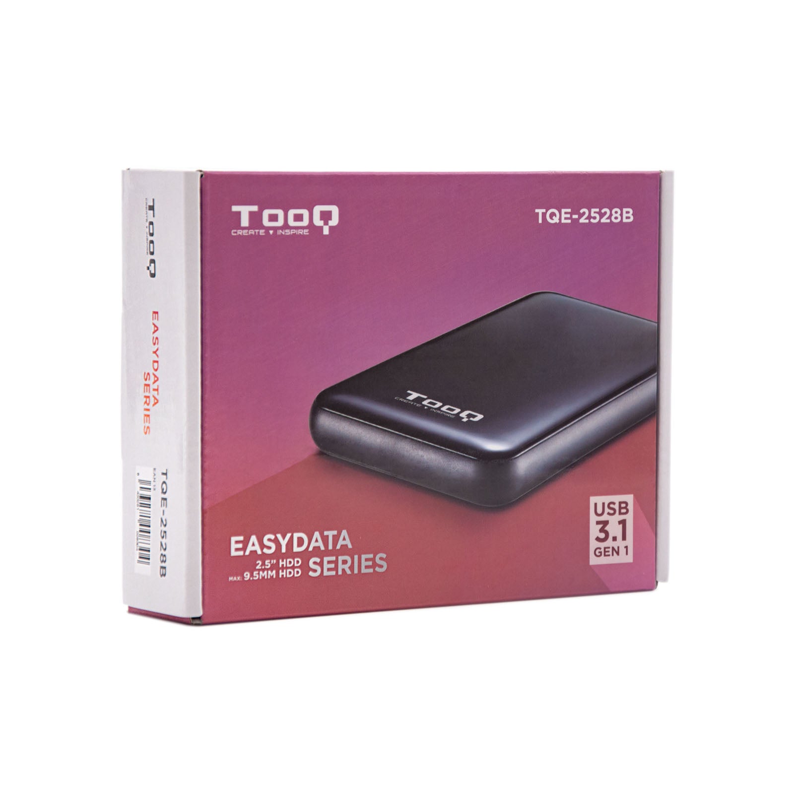 Caja externa tooq tqe - 2528b 2.5pulgadas 9.5mm sata 3 usb 3.1 negra