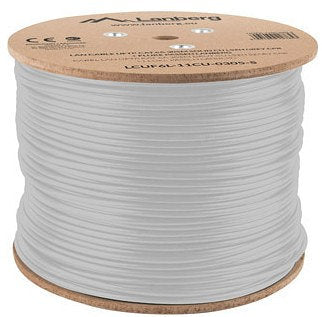 Bobina cat.6a lanberg ftp 305m  rj45 solid cobre lszh cpr fluke teste awg24 gris