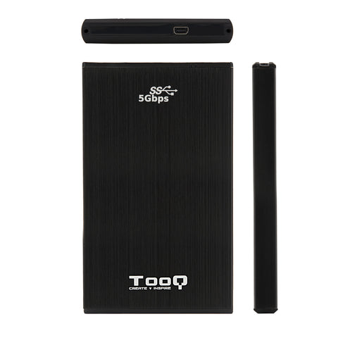 Caja externa tooq tqe - 2522b para hdd - ssd 2.5pulgadas 9.5mm sata usb 3.0 negra