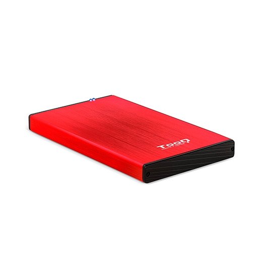 Caja externa tooq tqe - 2527r para hdd 2.5pulgadas 9.5mm sata 3 usb 3.2 rojo