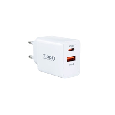 Cargador de pared usb tooq tqwc - 2sc04wt usb tipo a + usb tipo c blanco