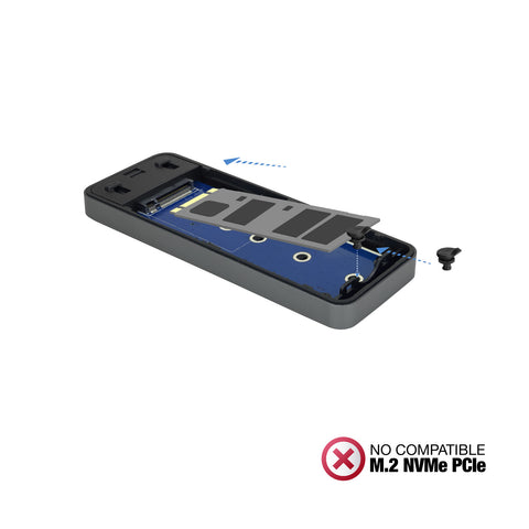 Caja externa tooq tqe - 2281g para ssd m.2 usb tipo c gris