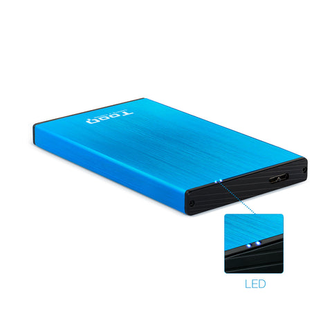 Caja externa tooq tqe - 2527bl para hdd 2.5pulgadas 9.5mm sata 3 usb 3.0 - 3.1 azul