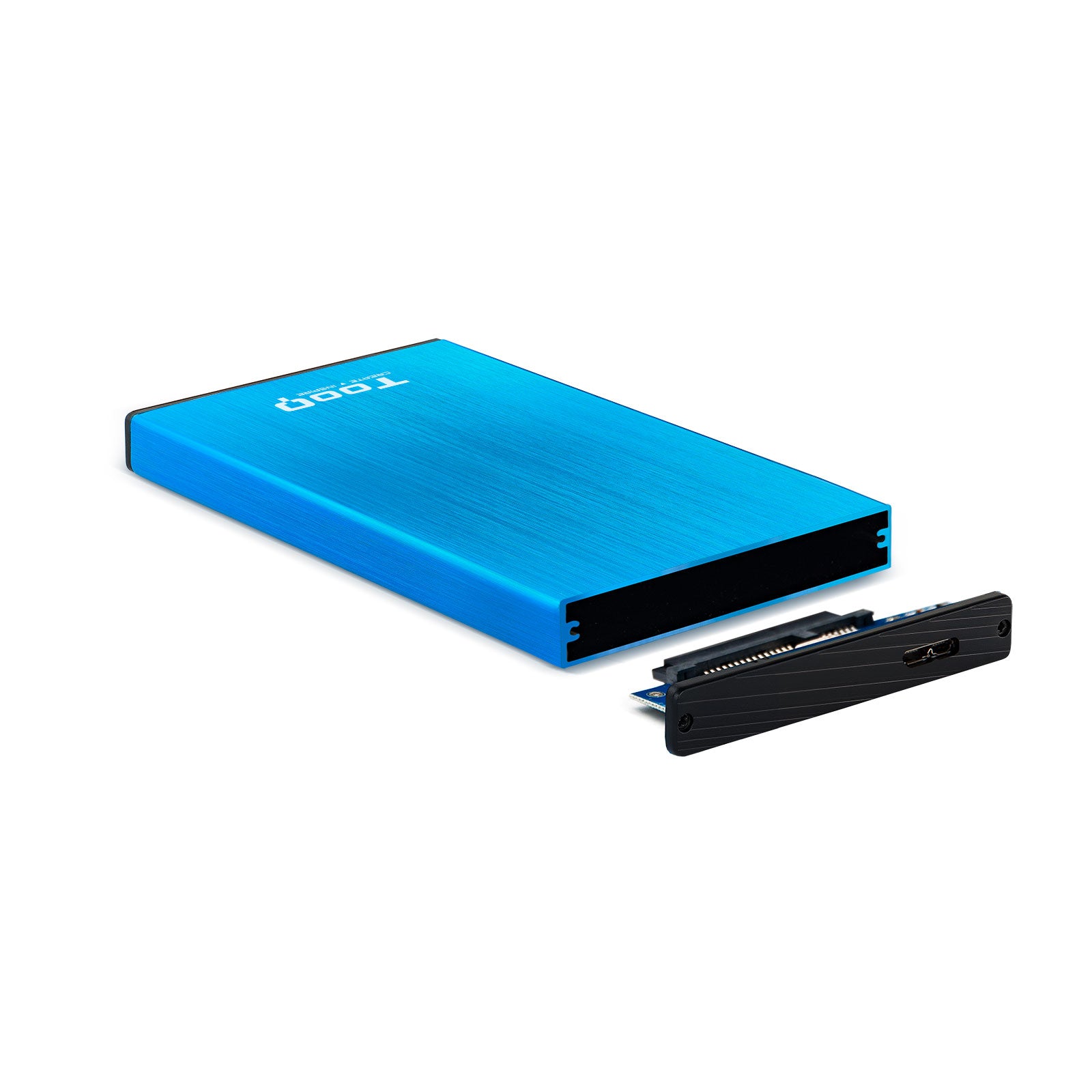 Caja externa tooq tqe - 2527bl para hdd 2.5pulgadas 9.5mm sata 3 usb 3.0 - 3.1 azul