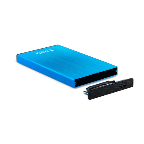 Caja externa tooq tqe - 2527bl para hdd 2.5pulgadas 9.5mm sata 3 usb 3.0 - 3.1 azul